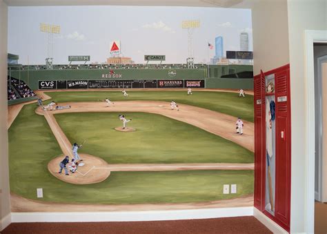 Updated Fenway Park Mural Recently Added Players To The Field By