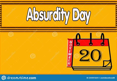 20 November Absurdity Day Text Effect On Yellow Background Stock