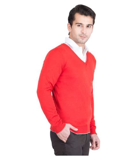 Kristof Red V Neck Sweater Buy Kristof Red V Neck Sweater Online At