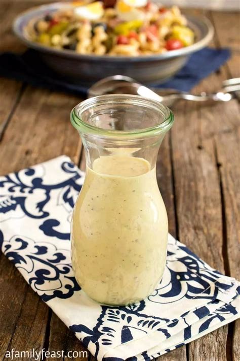The quality of the vinegar used is important when making a salad dressing. Creamy Italian Dressing | Greek salad dressing, Italian ...