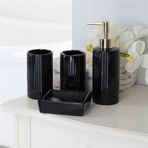 Mainstays 4 Piece Ceramic Bath Accessory Set Black