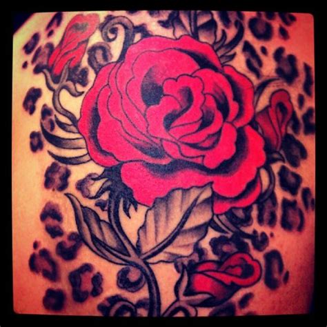 Leopard Rose I Really Love This Tattoos Pinterest Thigh Piece