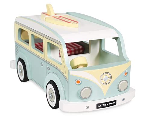 Le Toy Van Retro Wooden Holiday Campervan Toy Vintage Classic Style