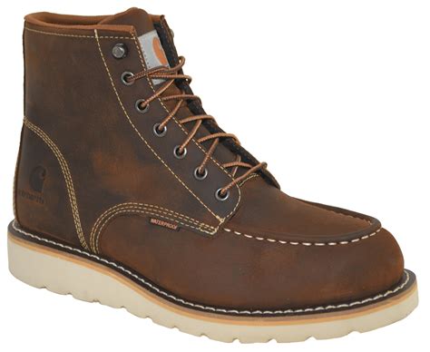 Carhartt Mens Cmw 6095 Moc Toe Waterproof Wedge Work Boots Ebay