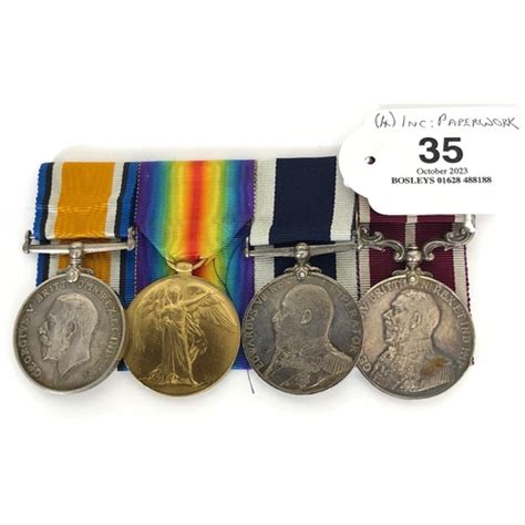 Ww1 Royal Navy Meritorious Service Medal Long Service Group Of 4 Medals