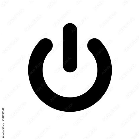 Power Button Icon Black Minimalist Icon Isolated On White Background