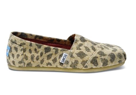 Natural Leopard Burlap Womens Classics Toms Toms Shoes Toms