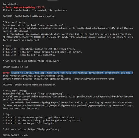 React Native Failed To Install The App Make Sure You Have The