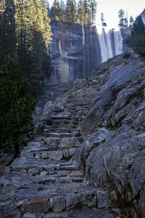 The Rock Steps Of The Mist Trail Going To The Top Of Vernal Falls