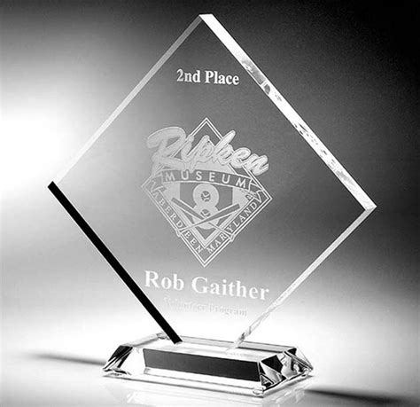 10 Tall Diamond Clear Diamond Acrylic Award Zc Sqbz10ac Acrylic Awards