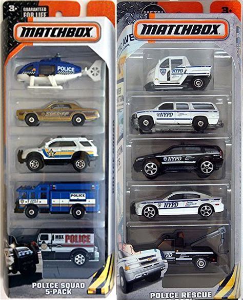 Buy Matchbox Car Set 10 Car Pack Squad And Nypd Rescue Chopper Squad