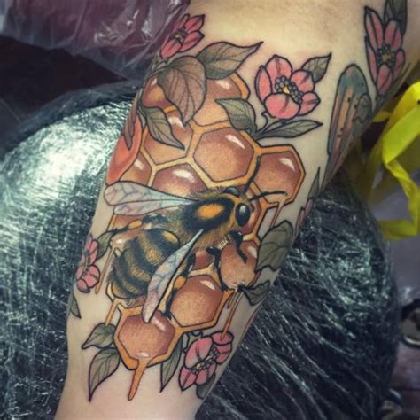 Bee And Honeycomb Tattoo Honeycomb Tattoo Bee Tattoo Insect Tattoo