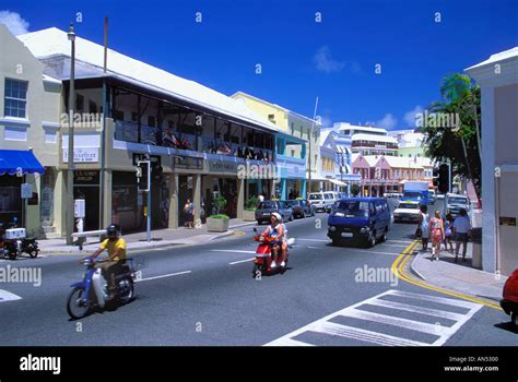 Front Street Hamilton Bermuda Stock Photo Alamy