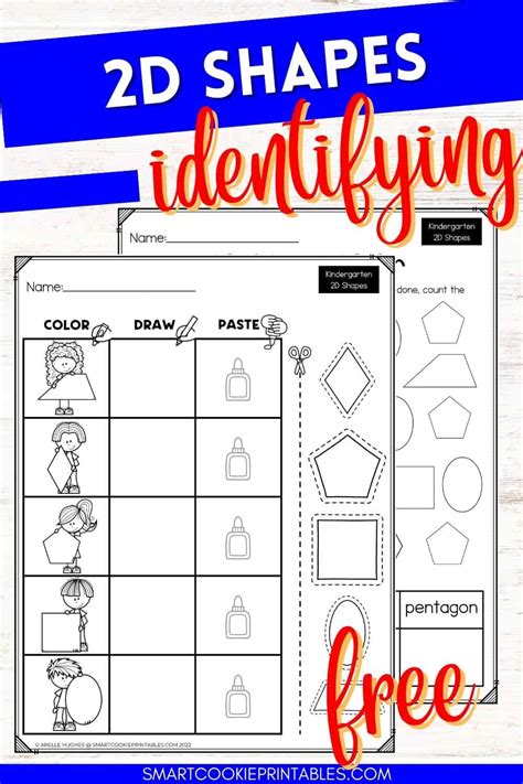 Free 2d Shapes Matching Worksheets Smart Cookie Printables