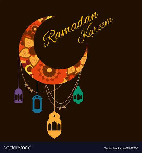 Happy Ramadan Kareem Greeting Background Vector Image