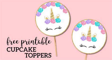 Give someone you love a cake that will knock their socks off! Free Printable Unicorn Cupcake Toppers - Paper Trail Design