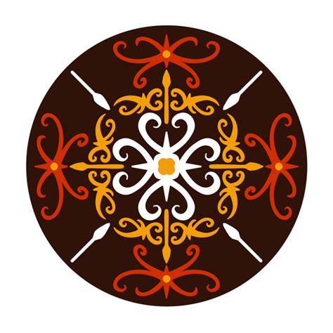 Typical Pattern Of The Dayak Tribe In A Circle 16774405 Png