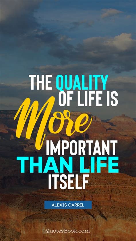 The Quality Of Life Is More Important Than Life Itself Quote By