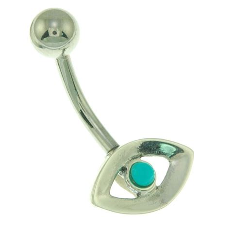 Belly Rings Evil Eye Belly Button Silver Navel Ring F441