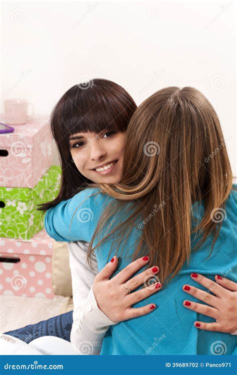 Friendly Hug Stock Photo Image Of Flirting Sharing 39689702