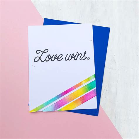 lgbtq card love wins rainbow pride card pride month gay etsy