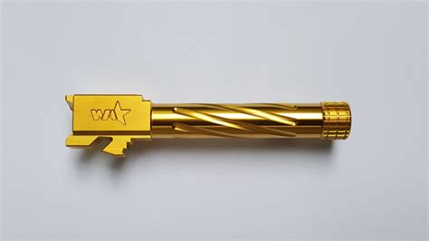 Wheaton Arms Spiral Fluted Match Grade Glock Barrel Threaded Gold