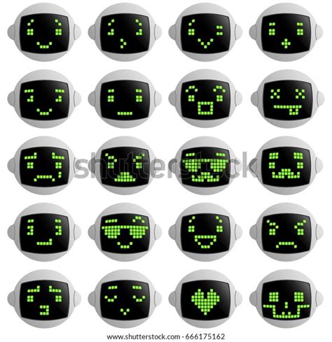 Robot Faces Emotion Set Stock Vector Royalty Free 666175162