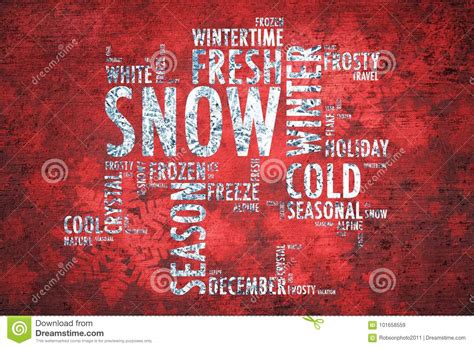 Abstract Red Colored Winter Word Cloud Background Stock Image - Image of season, snowy: 101658559