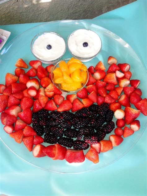 He or she can eat the same food as the rest of the family. Elmo fruit platter for my friend's 2 year old | Girl ...