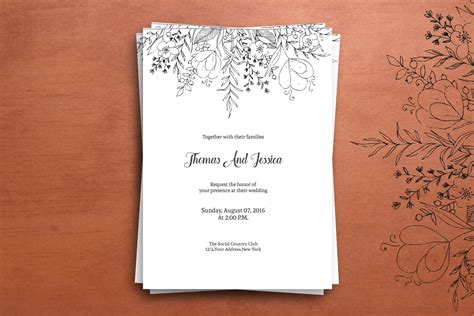 Wedding Invitation Template Ms Word And Photoshop Template
