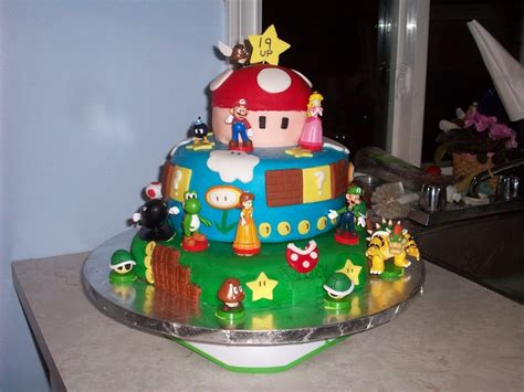 Super Mario Themed Birthday Cake