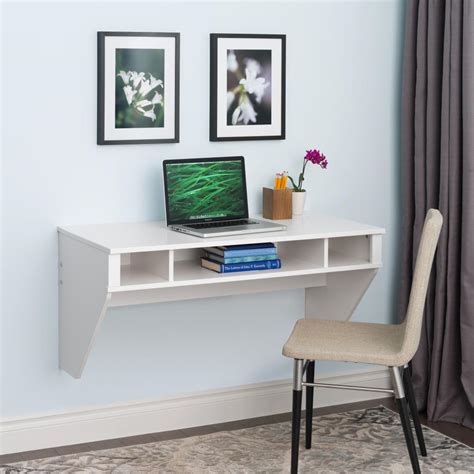 Wall mounted desk waterjoy computer desk floating table,home office working desk,wall mounted console workstation laptop pc table with storage shelves black 4.9 out of 5 stars 14 $109.99 Wall Mounted Computer Desk will save Small Space ...