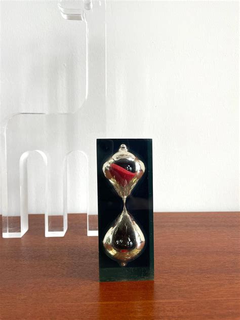 Vintage Hourglass Sand Timer Lucite Paperweight Etsy Hourglass Sand