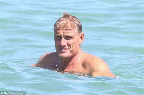 Dolph Lundgren Shows Off His Fit Physique As He Holidays In Saint