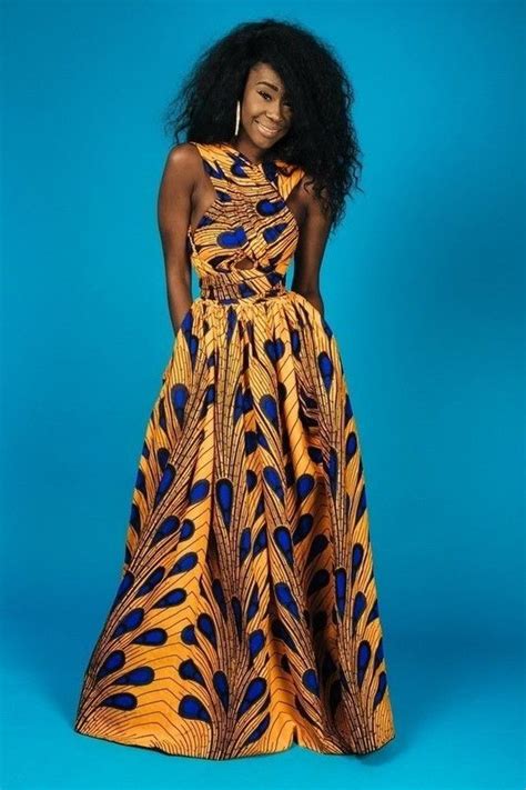Blue Bulb Maxi Infinity African Fashion African Print Dresses Long
