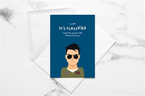 Top Gun Inspired Birthday Card May Age Its Classified Etsy Uk