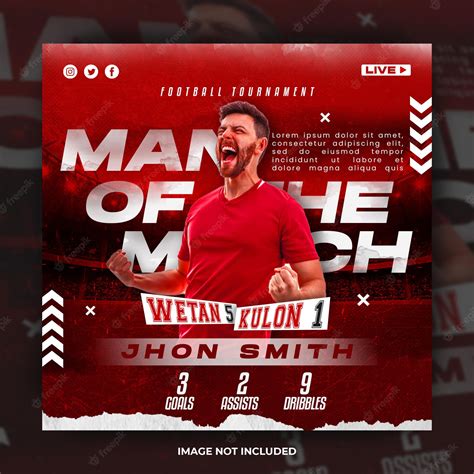 Premium Psd Man Of The Match Football Social Media Post Or Banner