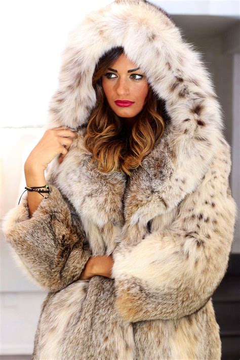 Canadian Lynx Fur Hooded Coat