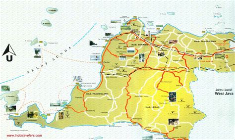 Sebelah barat, berbatasan dengan provinsi banten. Peta provinsi Banten, anyer, carita