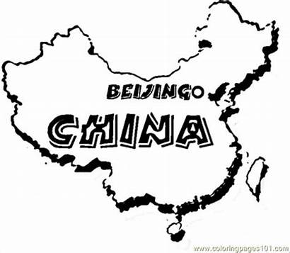 China Coloring Map Clipart Printable Pages Panda