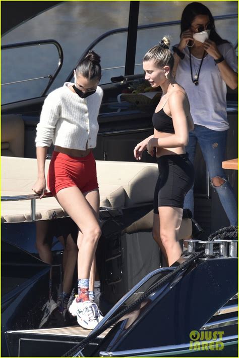 Hailey Bieber Bella Hadid Jet To Italy Enjoy A Yacht Day In Their