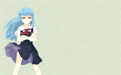 วอลเปเปอร์ Tsugumomo สาวอะนิเมะ Kiriha ผมสีฟ้า พื้นหลังที่เรียบง่าย 1920x1200 Fuch5