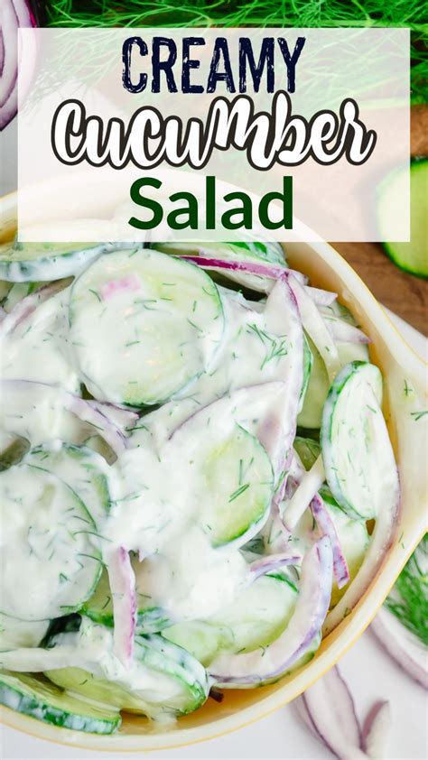 Creamy Cucumber Salad Recipe Creamy Cucumbers Salad Dishes Side Dishes Easy