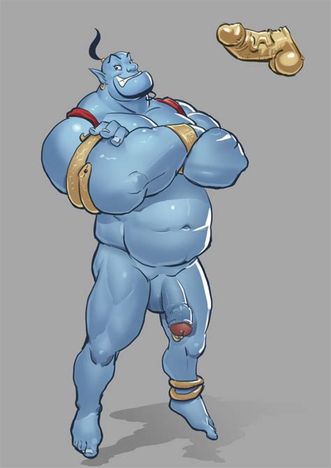 Rule 34 Aladdin Balls Bara Belly Blue Body Disney Djinn Erect Genie