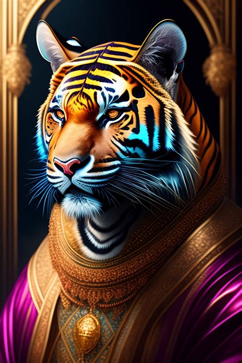 Lexica Centered Detailed Portrait Of A Masked Tiger Wearing A