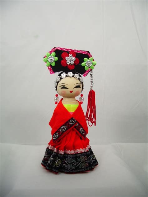 Oriental Doll Native Doll Chinese Doll Folk Art Handmade Doll Folk Art Doll Hay Doll Yellow Doll