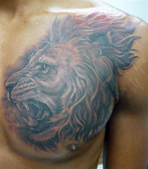 Lion Archives Chest Tattoo Lion Chest Tattoo Black Ink Tattoos