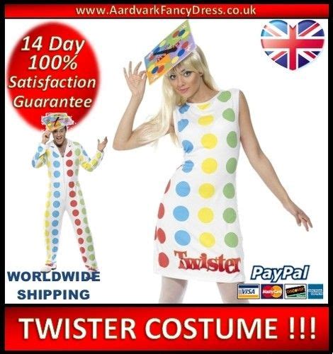 Twister Party Fancy Dress Costume New Mens Ladies Size Medium 12 14
