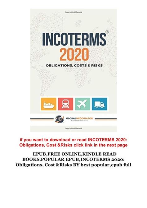 Book`s Pdf Incoterms 2020 Obligations Cost And Risks