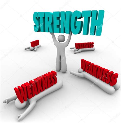 Understanding your strengths and weaknesses can be of tremendous value for your life and career. Strength Vs Weakness Person Lifting Word — Stock Photo ...